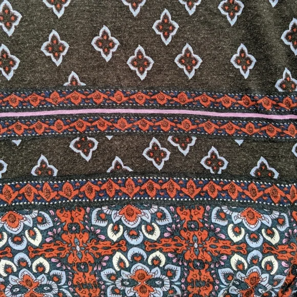 Free People Top Fringed Macrame Front Tie V-Neck Long Sleeve Black Multi L NWT - Picture 6 of 16